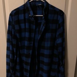 Blue and black flannel